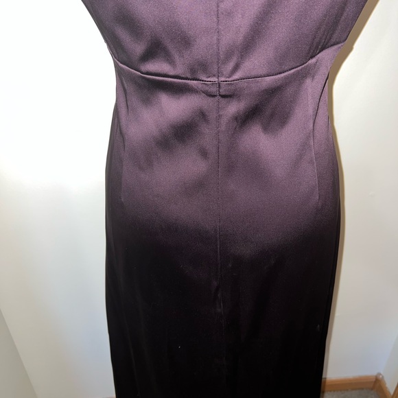 Ralph Lauren Deep Purple Satin Cocktail Dress/Ruched Waist/Size 6 - Picture 8 of 14